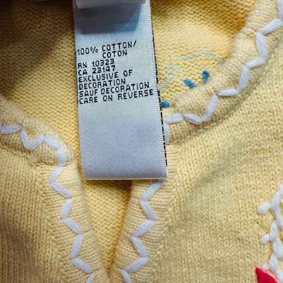 Vintage Y2K Talbots Cotton Cardigan Sweater with Embroidered Flowers - Picture 6 of 7